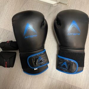 Athlete Black and Blue Boxing Gloves